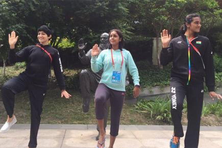 Indian female shuttlers' morning stroll before Uber Cup match