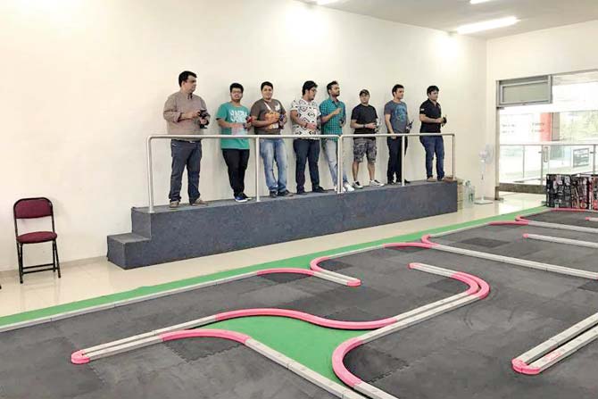 The racers’ podium