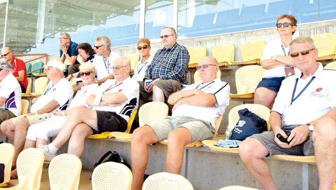A few fortunate English fans who managed to watch the action in Rajkot yesterday. Pic/Bipin Tankaria