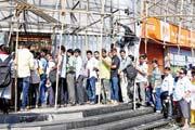 In suburban Thane, serpentine queues were seen at bank branches