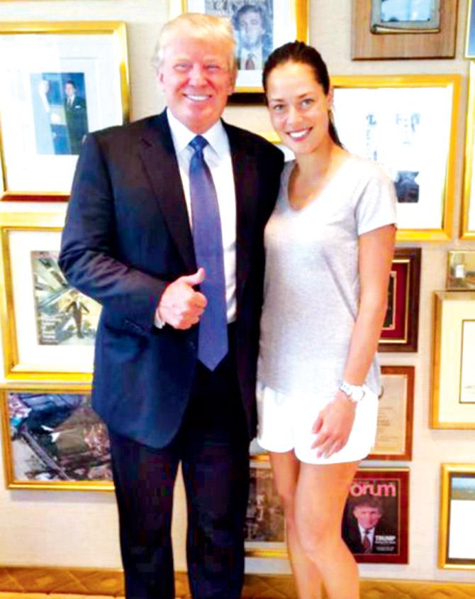Ana Ivanovic posted this picture on Twitter with Donald Trump on September 3, 2014