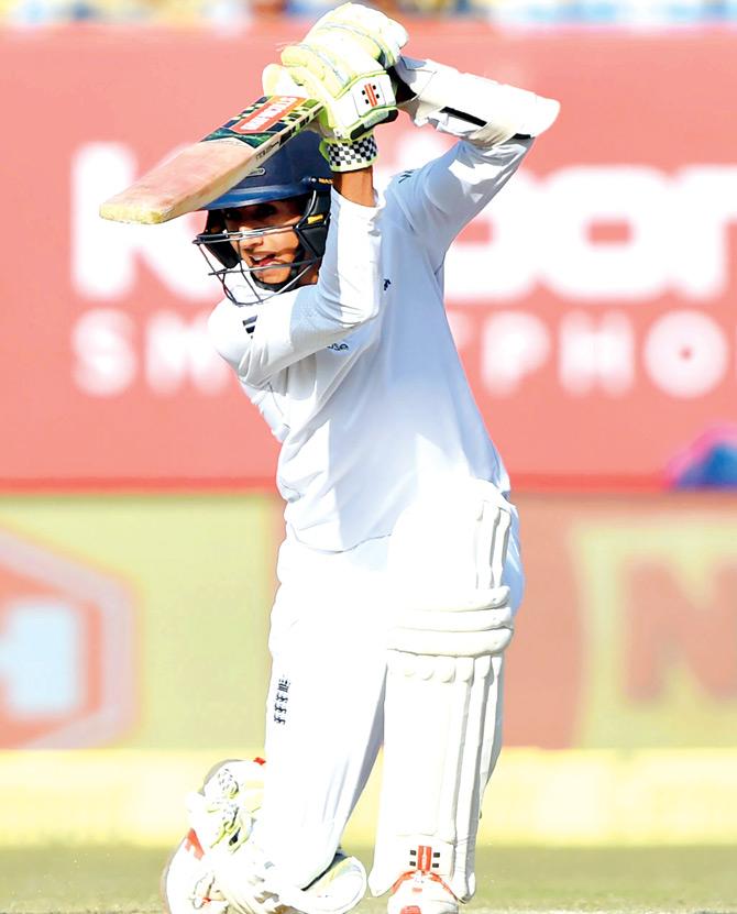 Haseeb Hameed during his 62 not out on Saturday. Pic/AFP