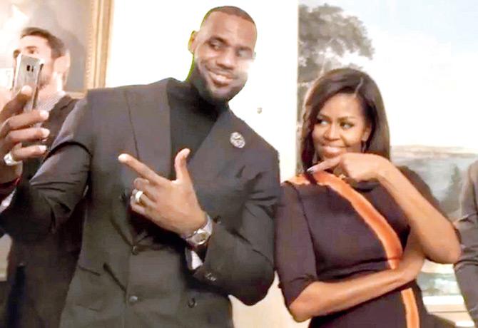 LeBron James and Michelle Obama