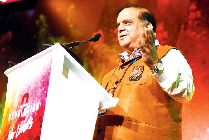 Newly-appointed FIH president Narinder Batra speaks during the 45th FIH Congress in Dubai, UAE on Saturday. Pic/Getty Images