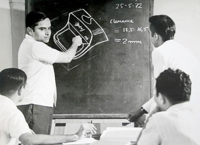 The design team at Godrej during a training session, circa 1972. Pic/Godrej Archives
