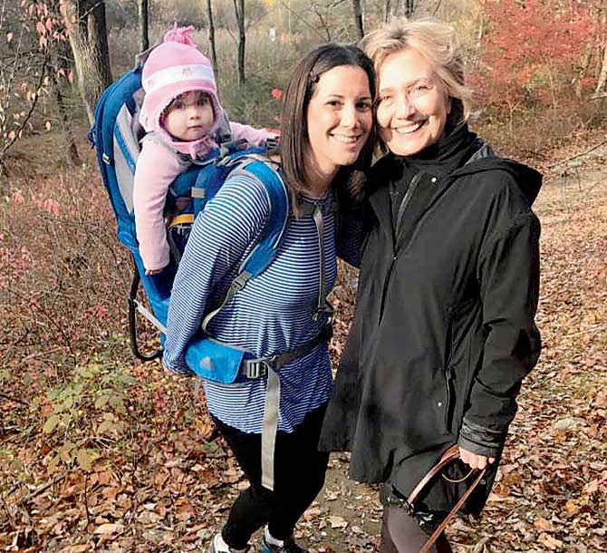 Clinton was spotted hiking a day after the stunning loss