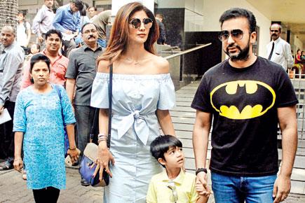 Spotted: Shilpa Shetty with hubby Raj Kundra and son Viaan