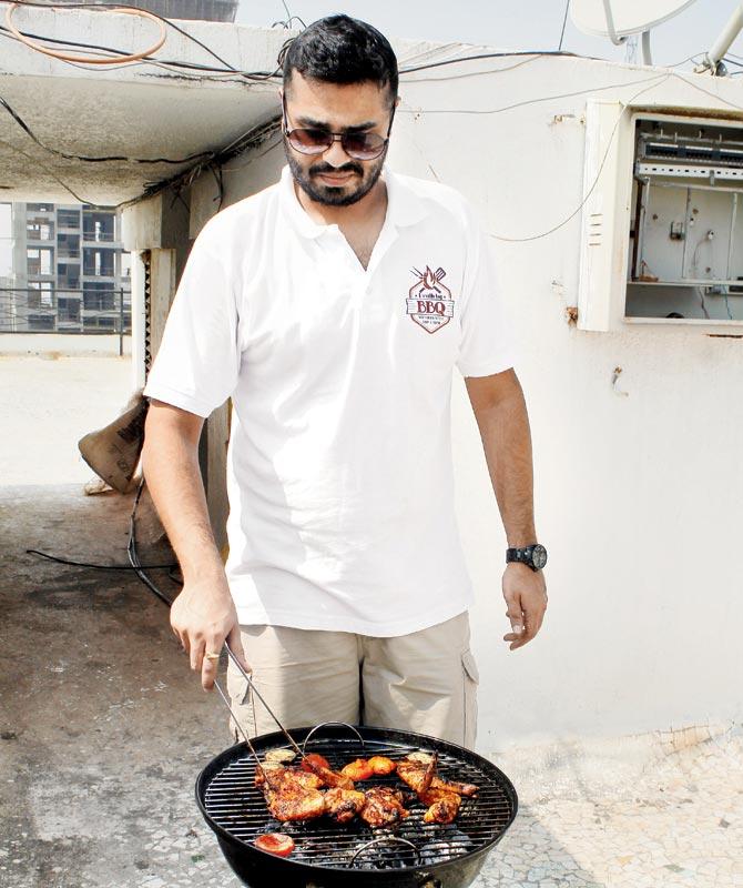Hira Mulchandani often hosts barbeques on his terrace in Bandra. Pic/Poonam Bathija