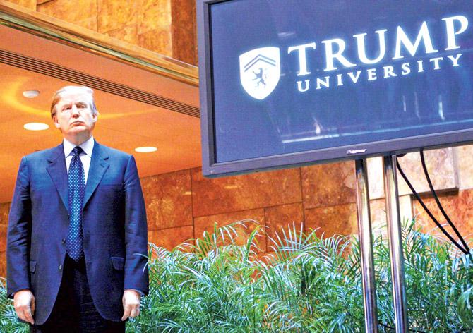 President-elect Donald Trump during the launch of Trump University in New York City in 2005. Pic/AFP
