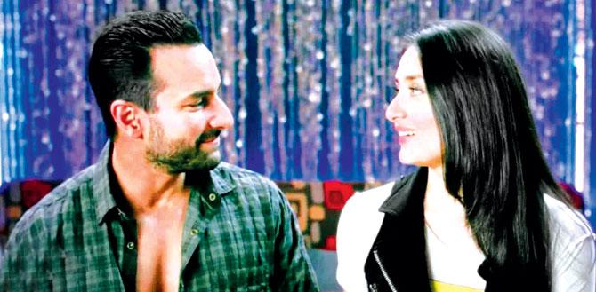 Saif Ali Khan and Kareena Kapoor Khan in a still from Agent Vinod, which featured the Raabta song