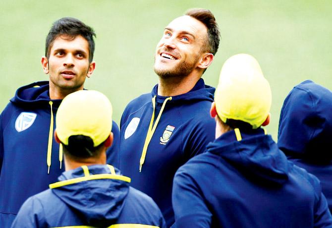 SA captain Faf Du Plessis during a training session at the Adelaide Oval yesterday. Pic/Getty Images