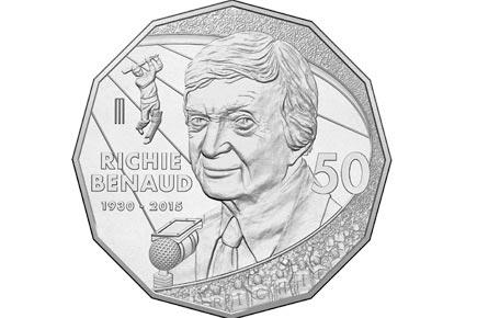 'Voice of cricket' Richie Benaud honoured on new 50-cent coin