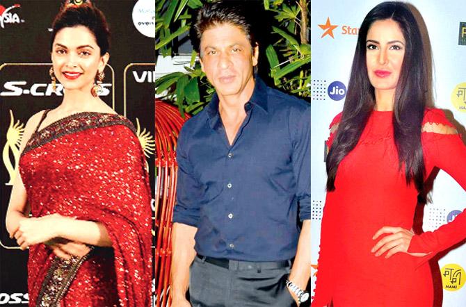 Deepika Padukone, Shah Rukh Khan and Katrina Kaif