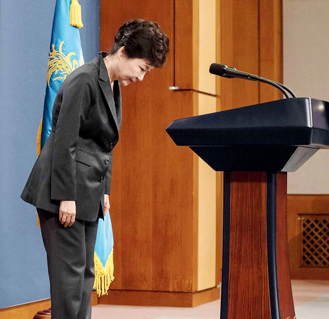 South Korea prez Park Geun-Hye at the Blue House. Pic/AFP