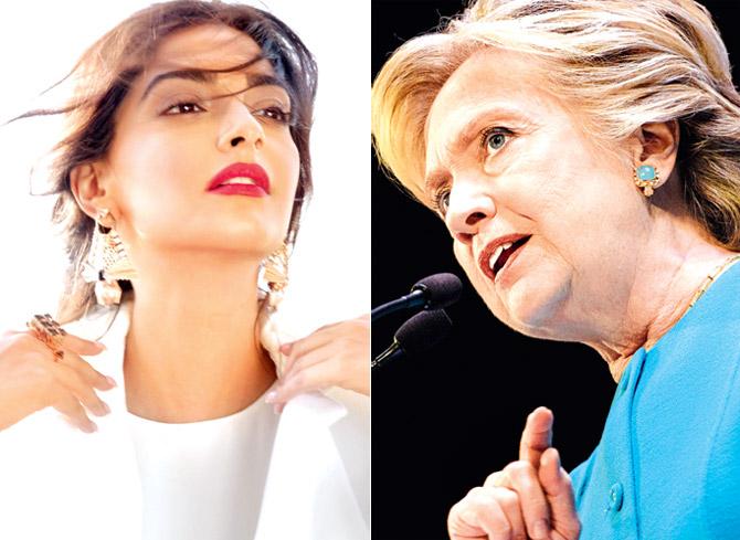 Sonam Kapoor and Hillary Clinton