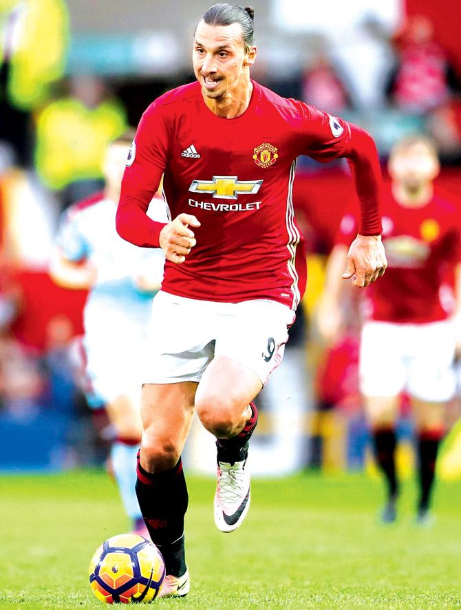 Manchester United striker Zlatan Ibrahimovic scored the Premier League 25,000th goal during the match against Swansea on Sunday. Pic/Getty Images