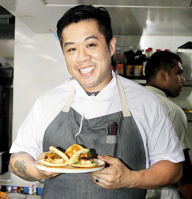 Chef Kelvin Cheung with the Tofu Bao
