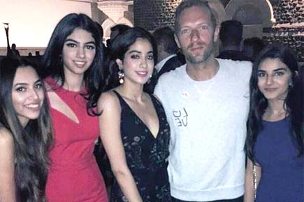 Sridevi's daughters Jhanvi and Khushi hang out with Coldplay's Chris Martin