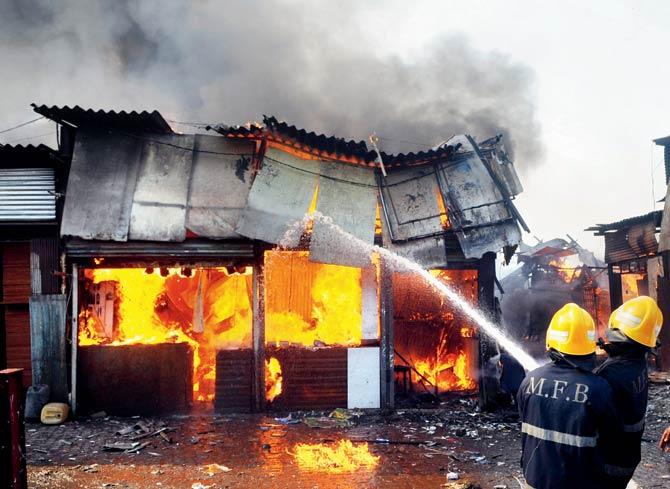 The fire broke out in a plastic godown in the Oshiwara furniture market on Saturday, injuring 25