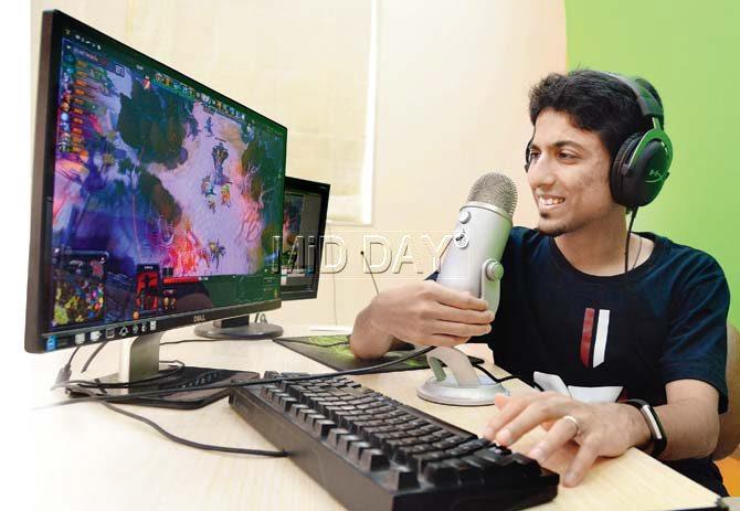 Nishant Patel casting for DoTA 2 at his gaming studio in Dadar. Pic/Sayed Sameer Abedi