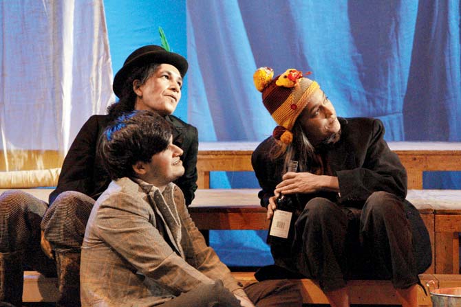 (Clockwise) Heeba Shah, Ratna Pathak Shah and Vivaan Shah at play rehearsals