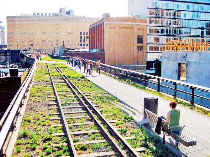 A section of the High Line park
