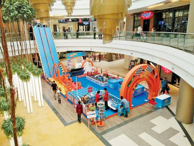 The racing track for toy cars