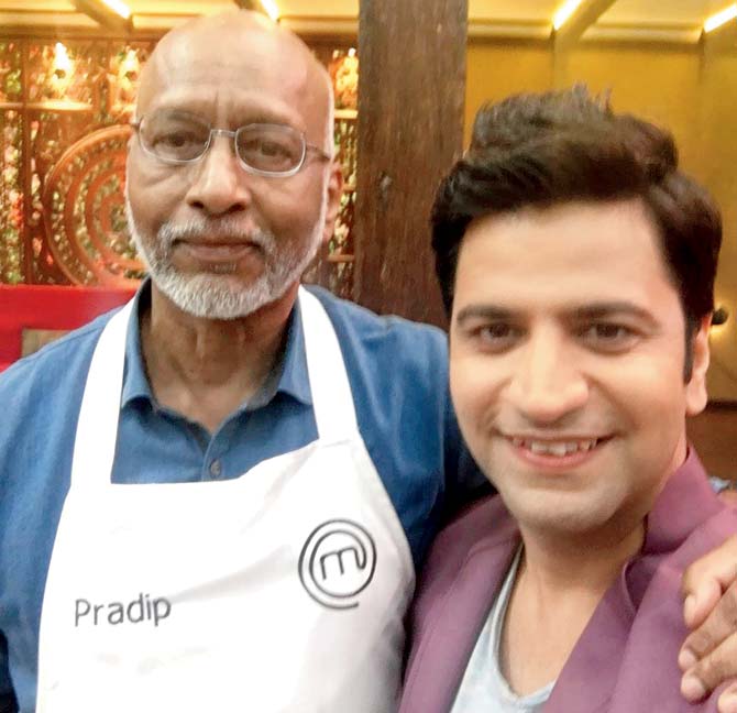 Pradip Bhawalkar with chef Kunal Kapur