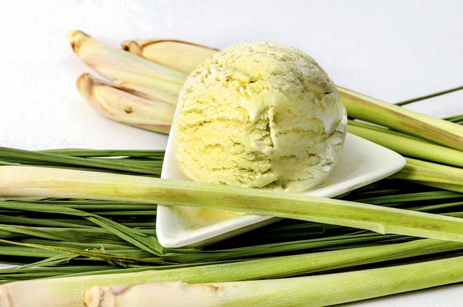 The lemon grass ice cream has been inspired by Thai cuisine