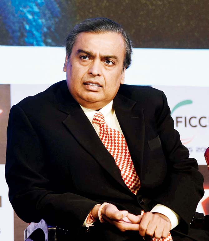 The government has imposed a fine of $1.55 billion on Reliance Industries, headed by Mukesh Ambani, and its partners for ‘stealing’ gas from ONGC wells. The company would contest the demand but the share price is likely to be under pressure. File pic