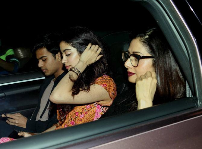 Shikhar Pahariya, Jhanvi Kapoor and Sridevi at 