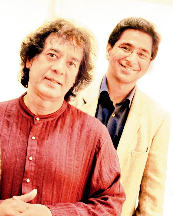 Suvendu Banerjee with tabla maestro Ustad Zakir Hussain