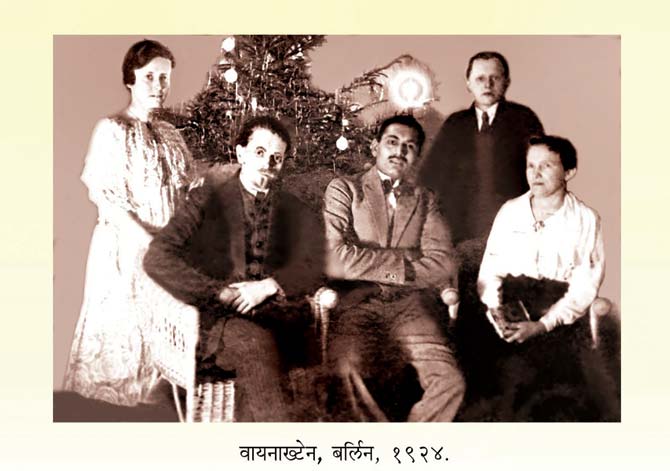 Tukaram Chaudhari seen in a 1924 picture with his German hosts in Berlin