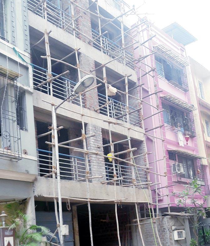The under-construction building where the incident took place