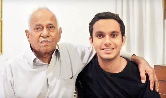 Viren Gupta with his grandfather Dharamchand Lath, a survivor of The Partition