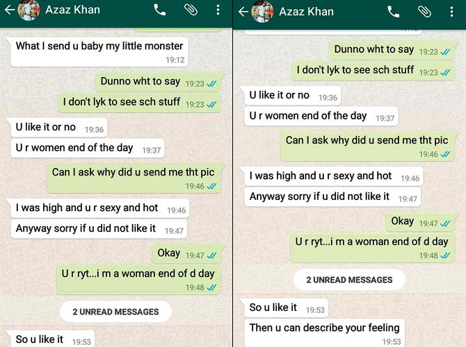The chat messages the actor allegedly sent to the hairstylist