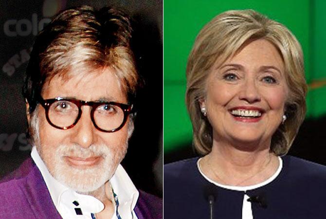 How is Amitabh Bachchan connected to Hillary Clinton