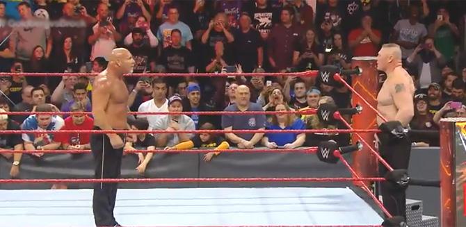 Goldberg and Brock Lesnar