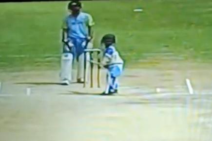 Viral video: 5-year-old boy plays U-14 cricket match!