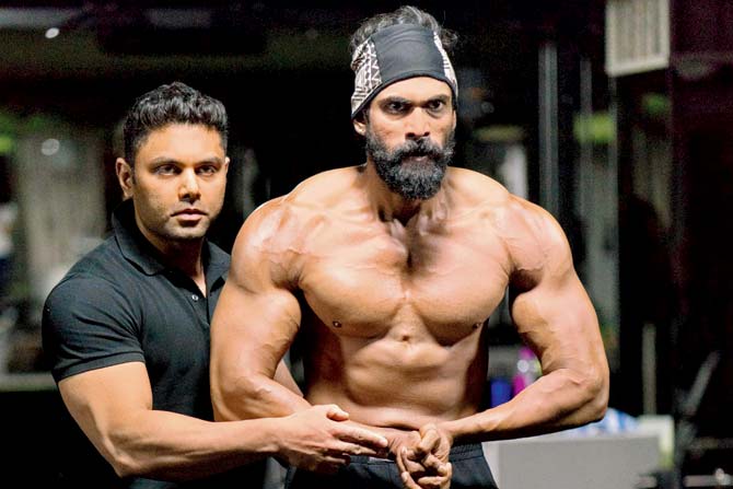 Rana Daggubati with his fitness trainer while prepping for the Bahubali sequel 