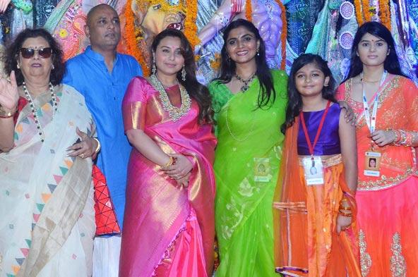Photos: Rani Mukerji with family, other celebs at Durga Puja in Mumbai