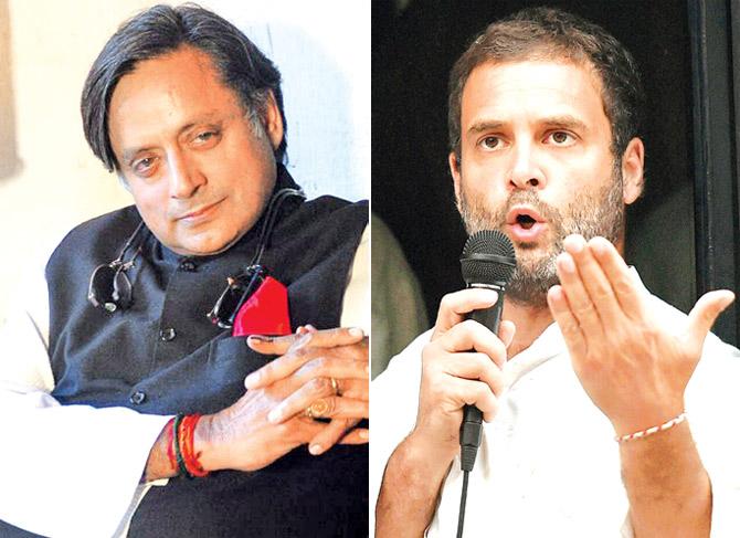 Shashi Tharoor and Rahul Gandhi