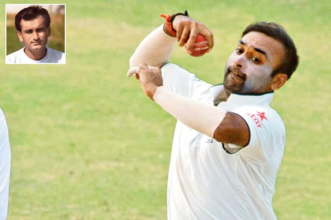 Amit Mishra bowls in the Antigua Test during India’s tour of West Indies in July 2016