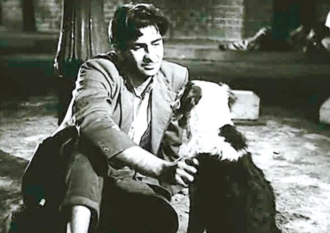 Raj Kapoor in a still from Awara