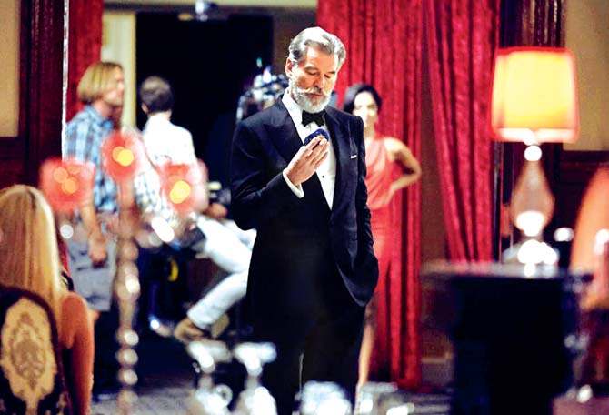 Pierce Brosnan, who played James Bond between 1994 and 2005, on set for the Pan Bahar ad in Austin, Texas. Pics/Andrew Eccles