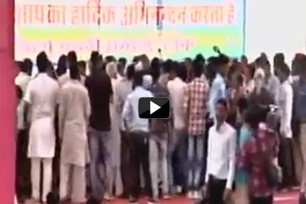 Watch video: Stage tonks during Ashok Gehlot's rally in Rajasthan