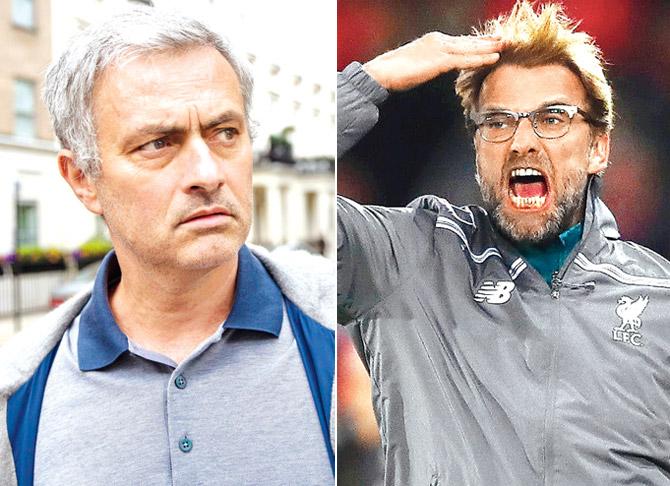 Man United boss Jose Mourinho and Jurgen Klopp