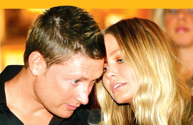 Cricketer Michael Clarke with his ex Lara Worthington. Pic/Getty Images