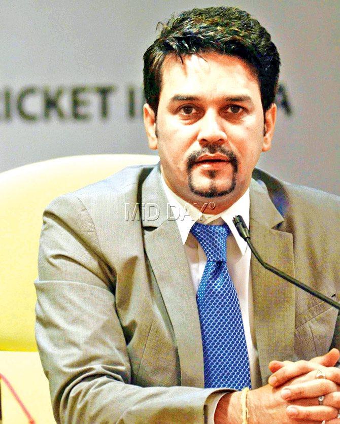 Anurag Thakur during a BCCI meeting last year. Pic/Atul Kamble
