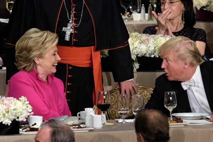 Donald Trump, Hillary Clinton exchange acid jokes at New York dinner